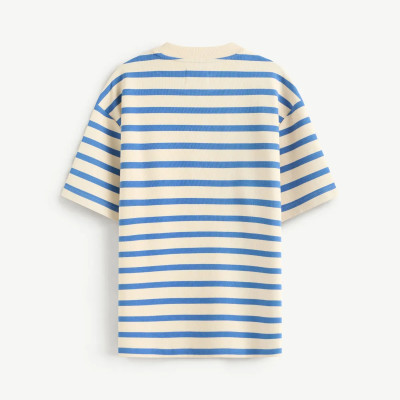 Áo thun nam tay ngắn sọc ngang lớn jacquard Form loose - RT 10S25TSS050 | ROUTINE CÀ MAU