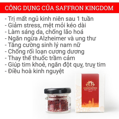 Saffron nhụy hoa nghệ tây Kingdom Herb Iran chính hãng loại thượng hạng hộp 1 gram