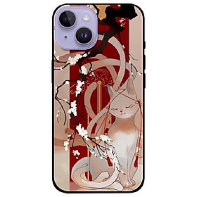 Ốp lưng dành cho Iphone 14 - Iphone 14 Plus - Iphone 14 Pro - Iphone 14 Pro Max - Mèo Cành Hoa Đàoo