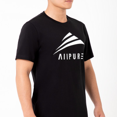 Áo thun cotton ALLPUR với logo in trực tiếp Single Jersey Essentials đen nam tính