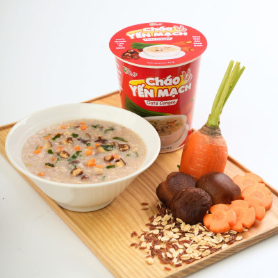 Thùng 24 ly cháo yến mạch dưỡng sinh ăn liền Tâm Minh (24 ly x 43 gam)
