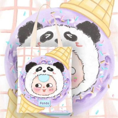 [KoSuyTu] Túi Vải Canvas Cao Cấp Hot Trend Họa Tiết Ba.By.Thr.ee - Size Lớn 35×40cm - Trẻ Trung, Đi Học, Đi Chơi