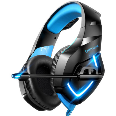 Tai nghe gắn trên đầu ONIKUMA K1B chơi game có dây với bộ điều khiển 50mm giảm tiếng ồn USB + Cổng 3,5 mm kép