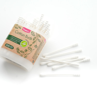 Combo 3 hộp Tăm bông thân giấy Care4u  Pierrot 100 que/ hộp