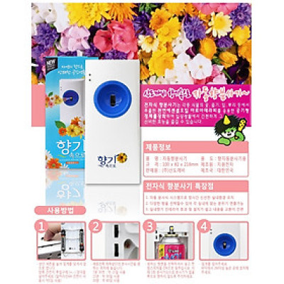 Bộ máy xịt phòng tự động kèm chai xịt phòng cao cấp Sandokkaebi Hàn Quốc 300ml (Màu máy xịt và mùi hương ngẫu nhiên)