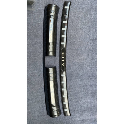 Ốp bậc cửa, nẹp bước chân, chống trầy bậc cốp Carbon xe Honda City 2021-2022 vân cacbon đẹp