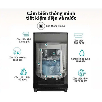 Máy Giặt Hisense Cửa Trên WTZQ1015UT 10.5kg Bộ Lọc Xơ Vải Kép, Bảo Hành 2 Năm - Hàng Chính Hãng