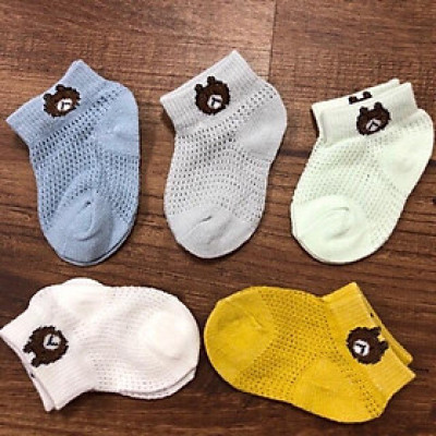 5 đôi tất lưới hình gấu cho bé