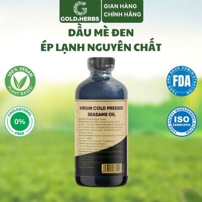 Dầu mè đen ép lạnh nguyên chất GoldzHerbs – Chai 120ml/ 250ml