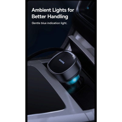 Tẩu sạc dùng trên ô tô tích hợp cáp Type C và iP Cable 60W Baseus Enjoyment Pro Car Charger - Hàng chính hãng