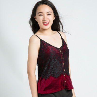 Áo Hai Dây Nhung Hity TOP080 (Đỏ Auburn)