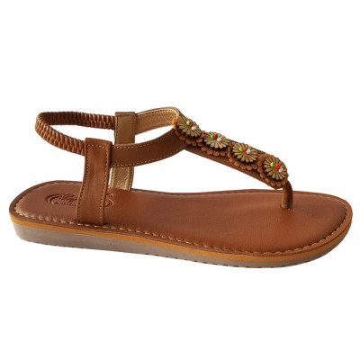 Giày sandal nữ xỏ ngón da bò thật BIGGBEN cao cấp SDN72