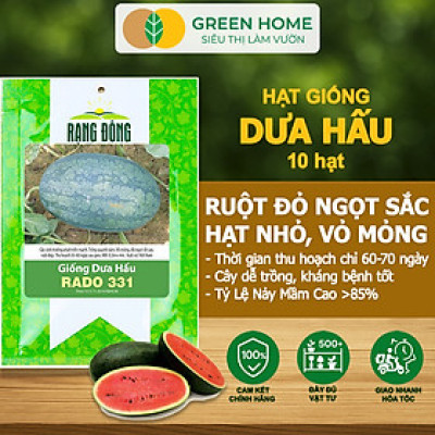 Hạt Giống Dưa Hấu Lai F1 Greenhome, Gói 10 Hạt, Dễ Trồng Quanh Năm, Nảy Mầm Cao, T26