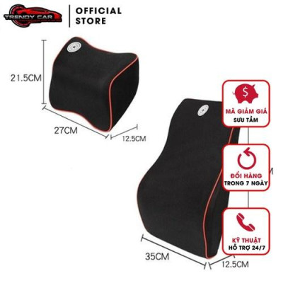 Gối Tựa Đầu, Gối Tựa Lưng Cao Su Non Cao Cấp Dùng Cho Xe Ô Tô gối công thái học, đảm bảo thoáng khí khi lái xe đường xa