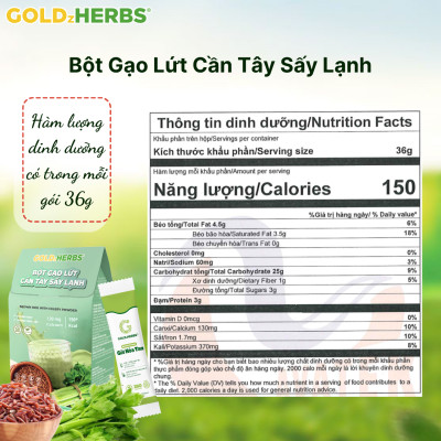 Bột gạo lứt cần tây sấy lạnh GoldzHerbs – 14 gói/ 500g