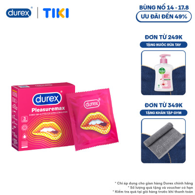 Bao cao su Durex Pleasuremax Hộp 3 Bao