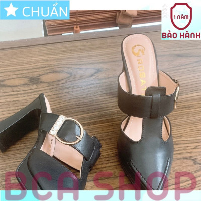 Giày cao gót nữ hở mũi 8p RO515 ROSATA tại BCASHOP đế đúp mang êm chân và tôn dáng cực kì - màu đen
