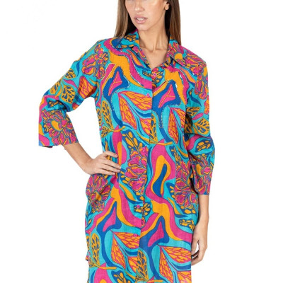 Đầm Sơ Mi Kết Hạt Cotton Isla Bonita