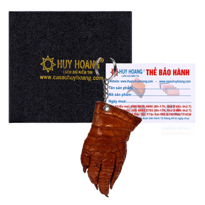 Móc khóa Huy Hoàng da cá sấu màu đen, nâu đất, vàng bò, nâu đỏ HC8210-11-12-24