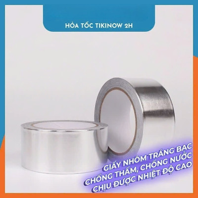 5cm x 30mét Băng Keo Giấy Bạc Nhôm Chịu Nhiệt Chống Nước Để Vá Thau Rổ, Chống Thấm Nhà Bếp Vá Ống Nước Thau Chậu