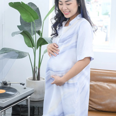 Đầm mặc nhà LMcation Tencel Sofia - Xanh loang