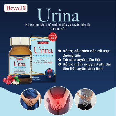 Thực phẩm chức năng hỗ trợ sức khỏe hệ đường tiểu và tuyến tiền liệt từ Nhật Bản BEWEL URINA