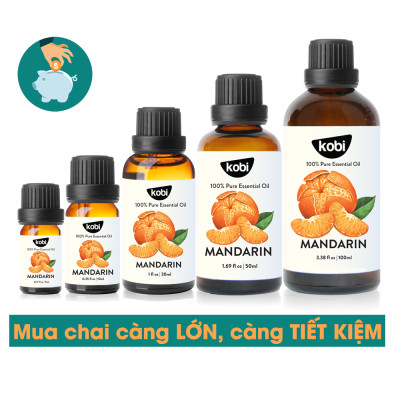 Tinh Dầu Vỏ Quýt Kobi Xông Hương, Giảm Stress, Khử Mùi, Giúp Bạn Thư Giãn Tạo Hứng Khởi (10ml)