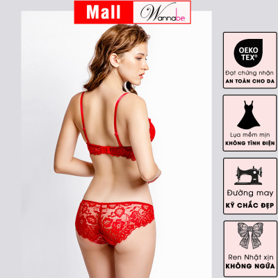 NỘI Y BỘ WANNABE AN317 SEXY QUYẾN RŨ VỚI ÁO NGỰC KHÔNG MÚT CÙNG QUẦN LÓT REN