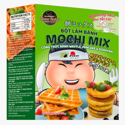 Bột làm bánh Pancake, Bánh Waffle, Bánh cá trộn sẵn - Mochi Mix thương hiệu Soy Asahi - 400gram