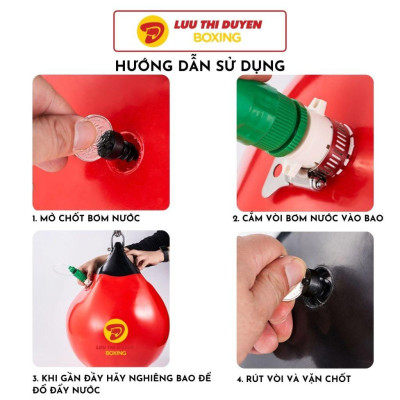 Bao Đấm Nước Boxing - Túi Đấm Nước - Aqua Bag - Water Heavy Bag - Size lớn 47cm x 59cm, nặng 52Kg - Lừu Thị Duyên Boxing