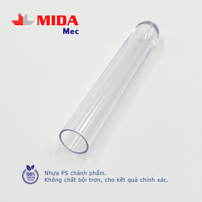 Ống nghiệm nhựa không nắp MidaMec 16x100 PS đóng gói 250 cái/bao