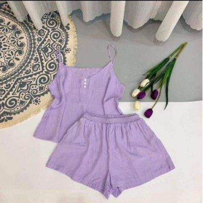 Đồ bộ nữ 2 dây mặc nhà VannhShop chất vải đũi xước Hàn Quốc nhẹ nhàng thoải mái có độ co giãn tốt