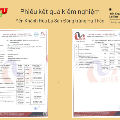 [CÓ 35% YẾN TƯƠI] Yến Khánh Hòa La San Đông Trùng Hạ Thảo