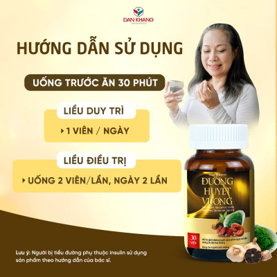 Combo 3 Đường Huyết Vương Dân Khang hạ đường huyết ngăn biến chứng tiểu đường hộp 30 viên
