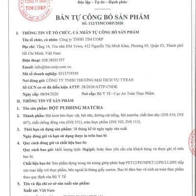 Pudding matcha Déli - Túi 1Kg