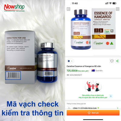 Essence of Kangaroo Careline Úc Hộp 60 viên tăng cường sinh lý nam, tăng testosterone tự nhiên