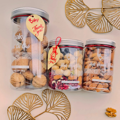 Quà Tặng Oaky - Combo Hạt Dinh Dưỡng Cao Cấp Hạnh Nhân, Quả Óc Chó, Hạt Hỗn Hợp - Tặng Túi Giấy Sang Trọng