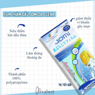 COMBO 10 GÓI phim thấm dầu da mặt JOMI Oil Remover Film giúp kiềm dầu thông thoáng làn da gói 70 tờ - Vivalust