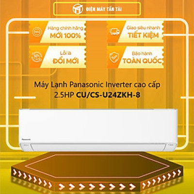 Máy lạnh Panasonic Inverter cao cấp 2.5 HP (2.5 Ngựa) CU/CS-U24ZKH-8 model 2023 - Hàng chính hãng( Chỉ giao HCM)