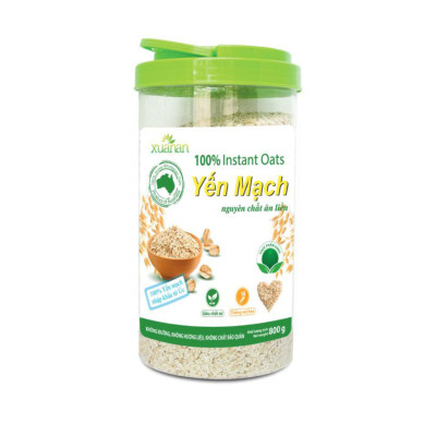 Yến Mạch Nguyên Chất Ăn Liền Xuân An [ko đường] Hộp 800G (Tặng Kèm 1 Túi Ngũ cốc Gạo Lức Huyết Rồng 200G)