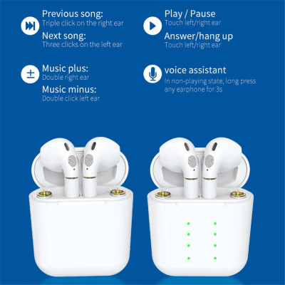 CINCATDY Tai Nghe Bluetooth V5.0 True Wireless Earbuds Headphone không dây Earphone chống nước IPX5 with Battery Replacement - Hàng Chính Hãng