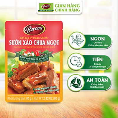 Xốt Gia Vị Hoàn Chỉnh Barona - Sườn Xào Chua Ngọt 80g