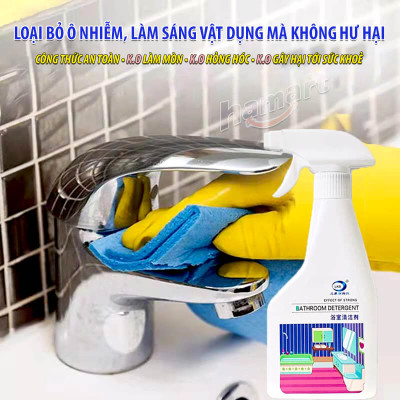 Chai Xịt Tẩy Cặn Canxi Inox Gương Kính Nhà Tắm LKB 350ml Tẩy Cặn Ố Mờ Vòi Sen Lavabo Hồ Cá Tường Gạch Đa Năng