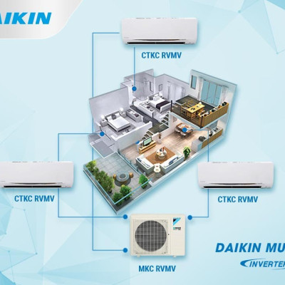 Hệ Thống Máy Lạnh Điều Hoà Multi S Daikin Inverter Combo MKC50RVMV/CTKC25RVMV+CTKC25RVMV Gas R32 Treo Tường 1 Chiều Lạnh Hàng Chính Hãng- chỉ giao tại HCM