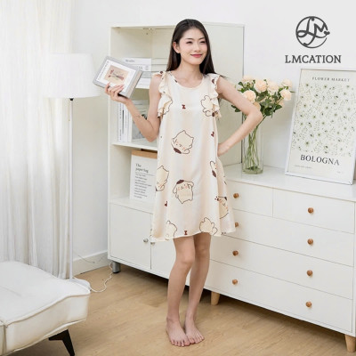 Đầm tay bèo LMcation Cora - Họa tiết thú vàng