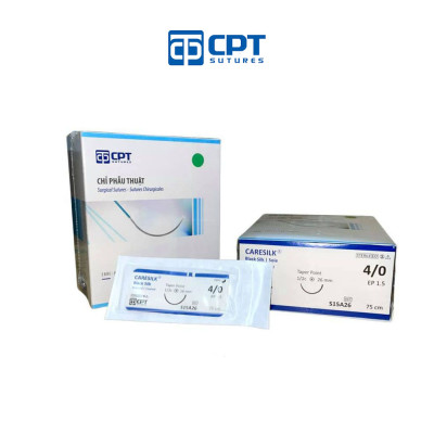 Chỉ phẫu thuật không tiêu CPT Caresilk Silk số 4/0 - S15A26