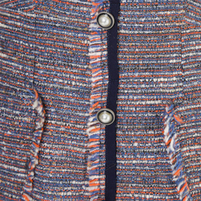 De Leah - Đầm Ôm A Tweed Kẹp Tua Rua - Cam, tím than