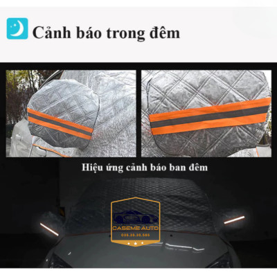 Bạt Phủ Kính Lái Ô Tô Chống Nắng 4 Lớp Phản Quang, Tráng Nhôm Cao Cấp, Gắn Nam Châm, Có Tai Che Gương Chống Nóng