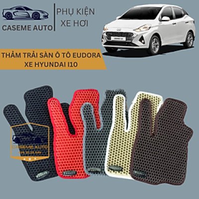 [HYUNDAI I10] Thảm Trải Sàn, Lót Sàn Ô Tô Cao Su Eudora CloudFoam Thiết Kế Theo Xe Dành Cho Xe HYUNDAI I10, Chống Nước, Không Mùi, Ngăn Bụi Bẩn, Dễ Vệ Sinh - Hàng Chính Hãng