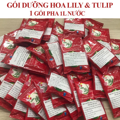 Thuốc cắm hoa Lily lâu tàn nhập khẩu Israel (1 hộp 5 gói  pha 50L nước că) hiệu Longlife Bulbs Premium 2023 giúp hoa tulip và hoa lily tươi gấp 2 lần và 14 ngày không thay nước